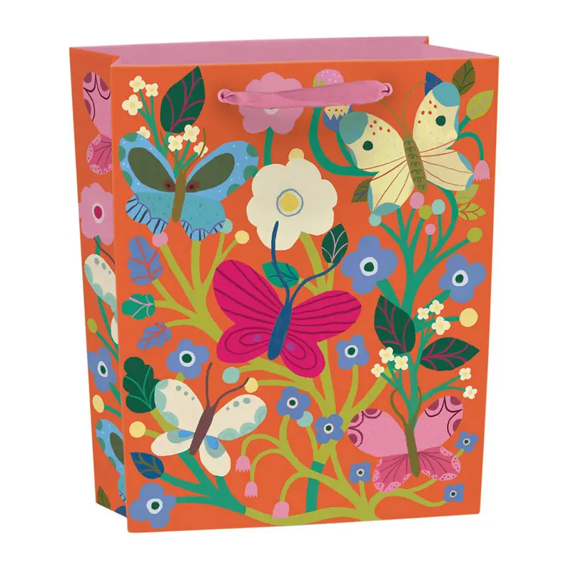 Butterfly Garden Medium Gift Bag by Roger La Borde