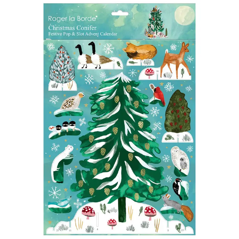 Conifer Tree Pop And Slot 3D Advent Calendar by Roger La Borde