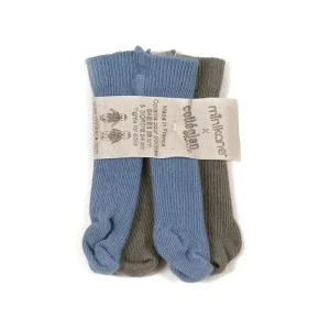 Doll's Tights (28cm & 34cm Doll) in Bleu Azur / Sauge by Minikane X Collegien