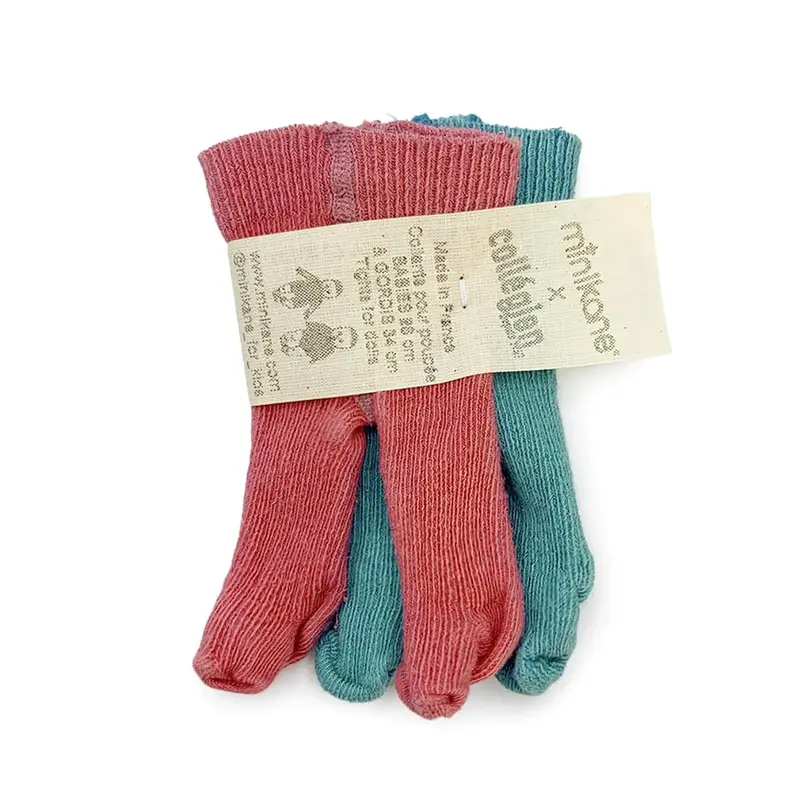 Doll's Tights (28cm & 34cm Doll) in Rose Litchi / Lagon by Minikane X Collegien