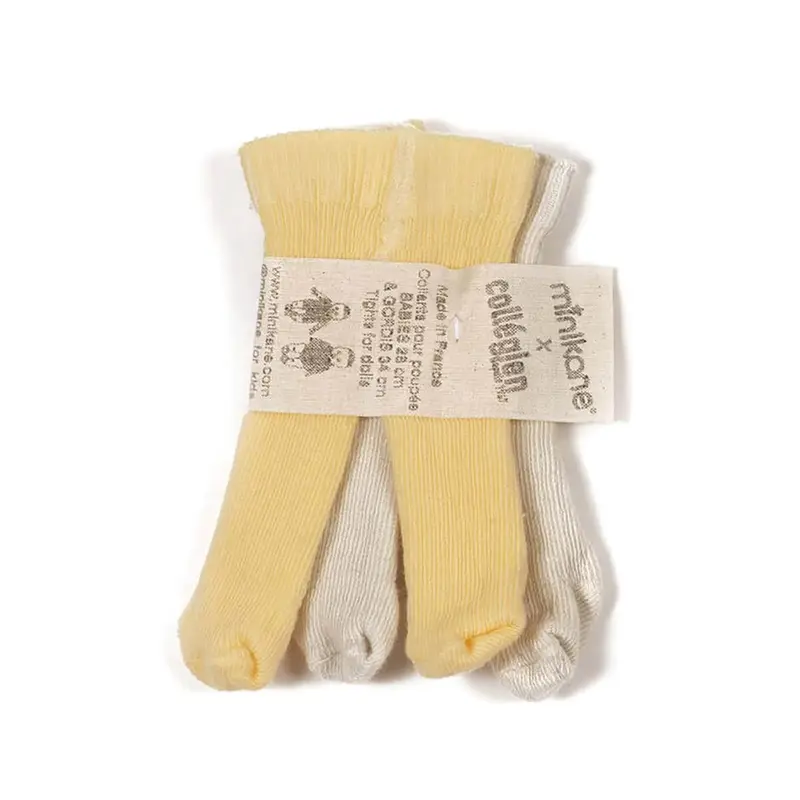 Doll's Tights (28cm & 34cm Doll) in Vanille / Doux Agneau by Minikane X Collegien