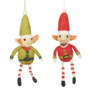 Elf Hanging Christmas Decorations by Felt So Good
