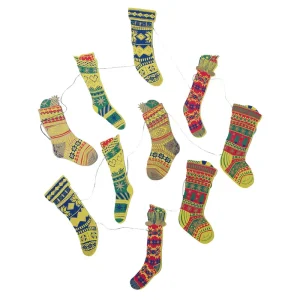 Festive Stockings Paper Garland (3 Metres) by East End Press