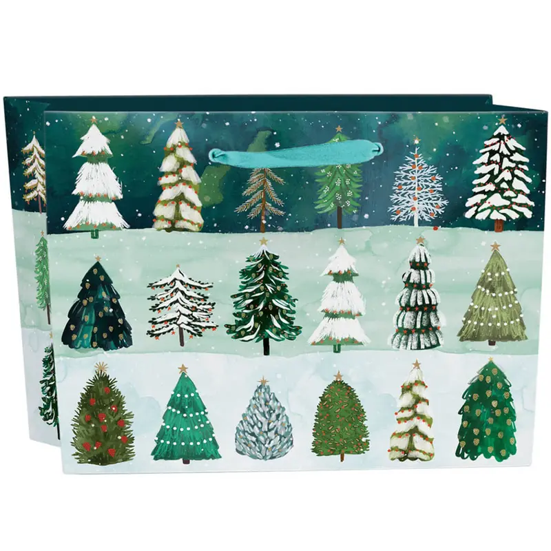 Festive Trees Large Landscape Gift Bag by Roger La Borde