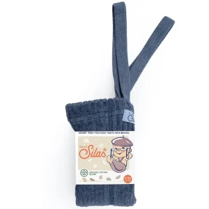 Footless Granny Teddy Tights With Braces in Steel Blue by Silly Silas