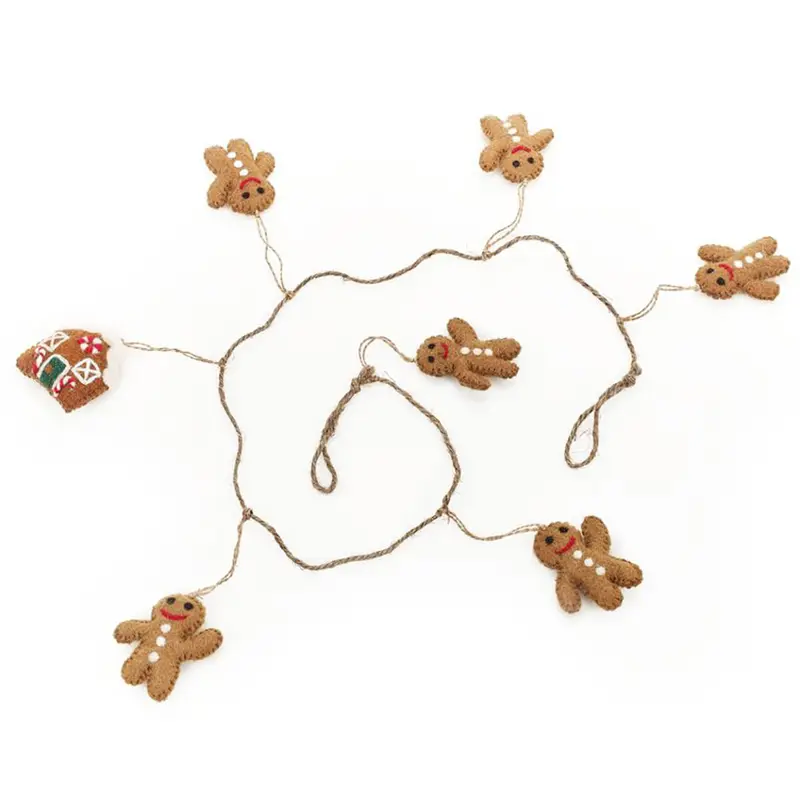 Gingerbread Man Christmas Garland by Felt So Good