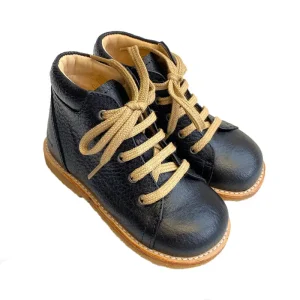 Lace Up Starter Boots in Textured Black by Angulus - Last Ones In Stock - 20-22 EUR
