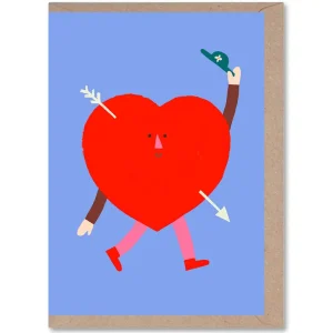 Love Heart Greetings Card by Rumble Cards