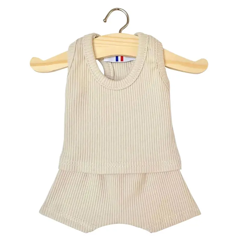 Marcel Ribbed Boy's Underwear Set (34cm Doll) in Linen by Minikane