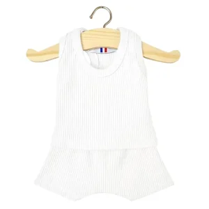 Marcel Ribbed Boy's Underwear Set (34cm Doll) in White by Minikane
