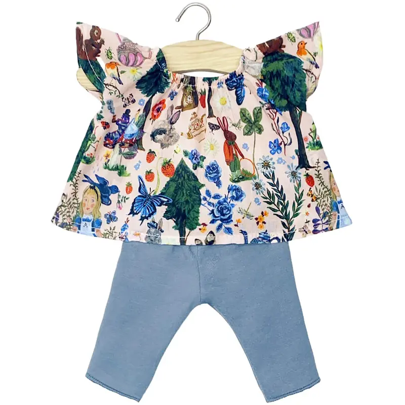 Mazarine Outfit (34cm Doll) in Alice Print / Cobalt Blue by Minikane X Nathalie Lete