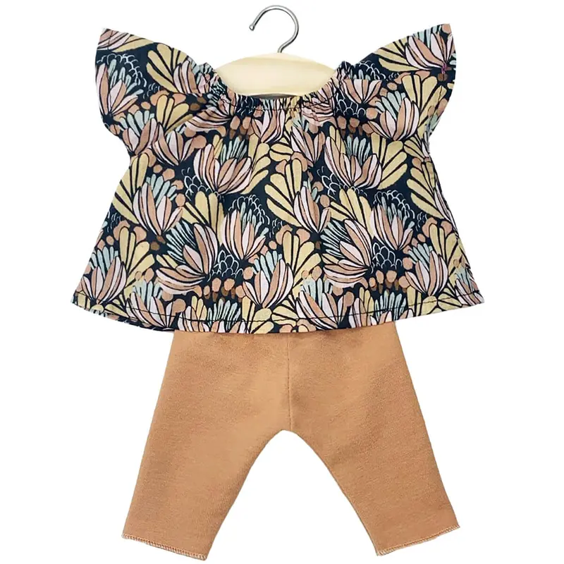 Mazarine Outfit (34cm Doll) in Water Flowers Print / Brown Sugar by Minikane