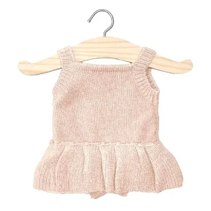 Orleane Tricot Ruffle Romper (34cm Doll) in Pink by Minikane