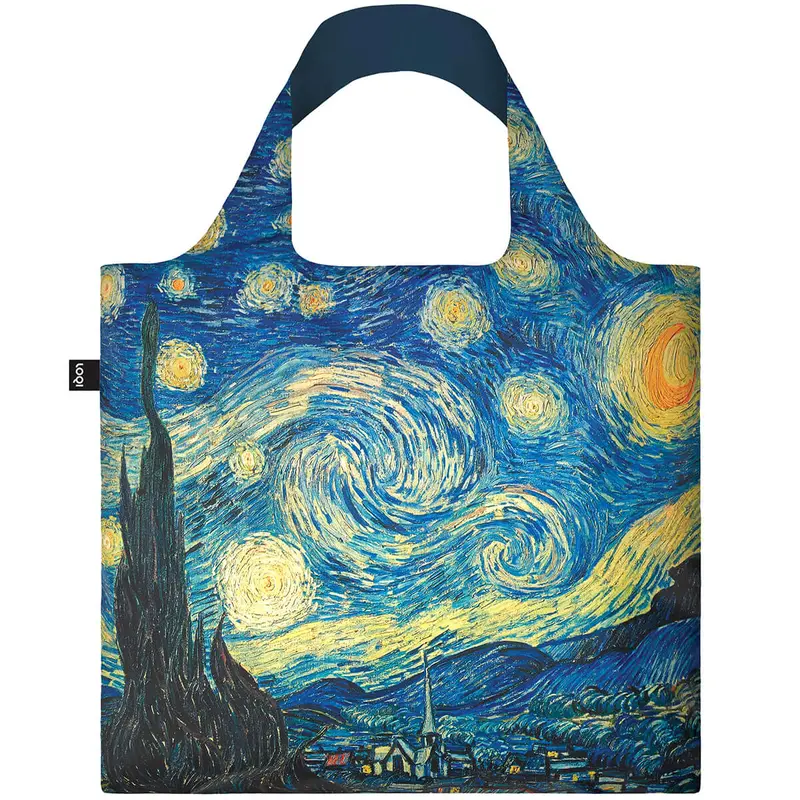 Van Gogh Starry Night Recycled Shopping Bag by Loqi