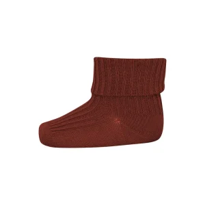 Wool Rib Ankle Socks in Rustic Clay by MP Denmark