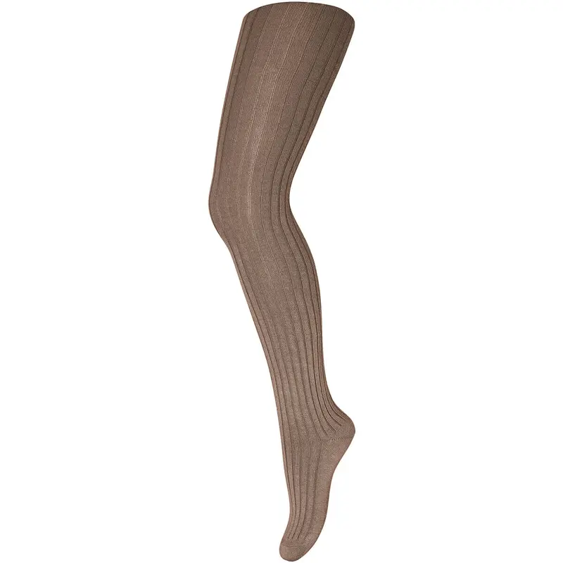 Wool Rib Tights in Brown Sienna by MP Denmark