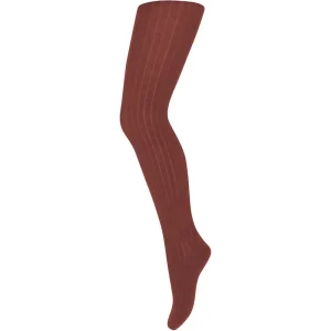 Wool Rib Tights in Rustic Clay by MP Denmark