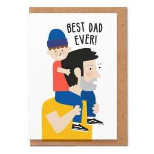 Dad Shoulders Greetings Card by Studio Boketto