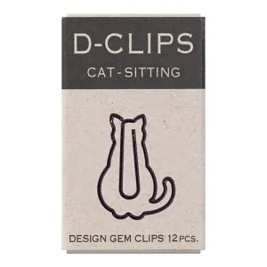 Sitting Cat D-Clip Paperclips by Midori
