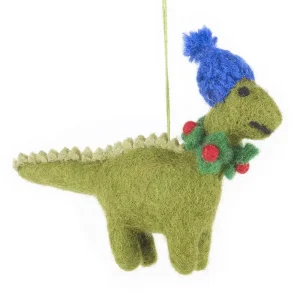 Cosy Dinosaur Hanging Christmas Decoration by Felt So Good