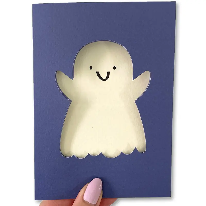 Ghost Greetings Card by Rumble Cards