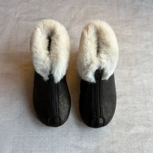 Matt Fur Trim Booties in Golden Black by PP