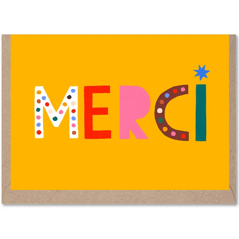 Merci Greetings Card by Rumble Cards