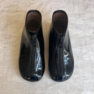 Patent Leather Booties in Black by PP