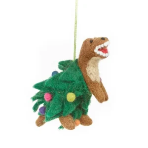 Tree-Rex Dinosaur Hanging Christmas Decoration by Felt So Good