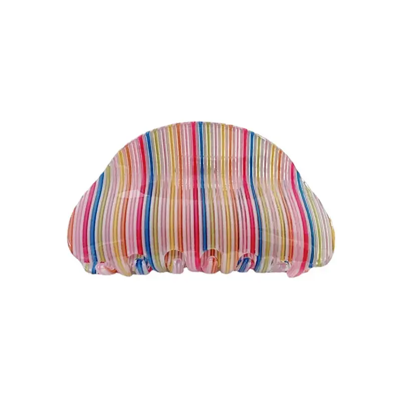 80s Rainbow Pinstripe Large Hair Claw by Hello Sakura