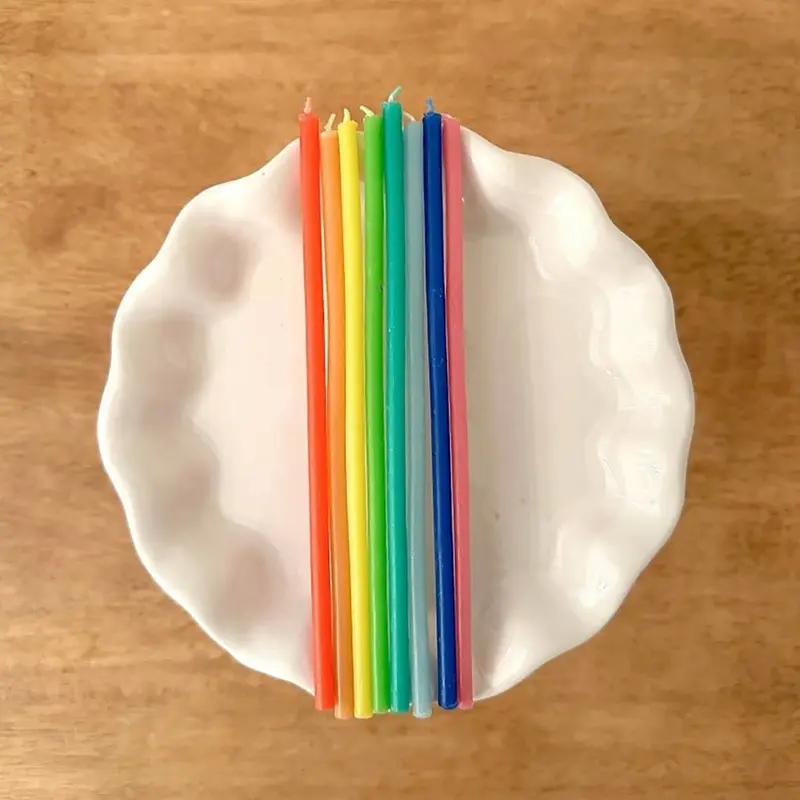 Beeswax Birthday Candle Set in Rainbow by Camp Hollow