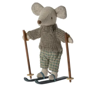 Big Brother Winter Mouse with Ski Set by Maileg