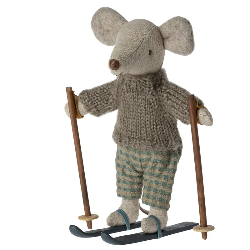 Big Brother Winter Mouse with Ski Set by Maileg
