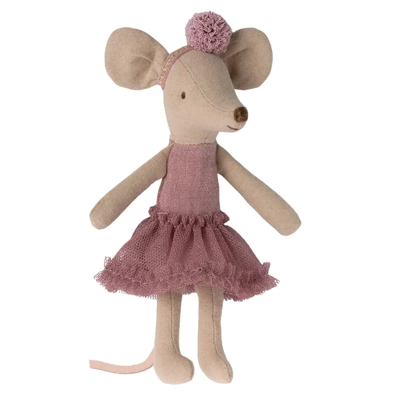 Big Sister Ballerina Mouse in Heather by Maileg