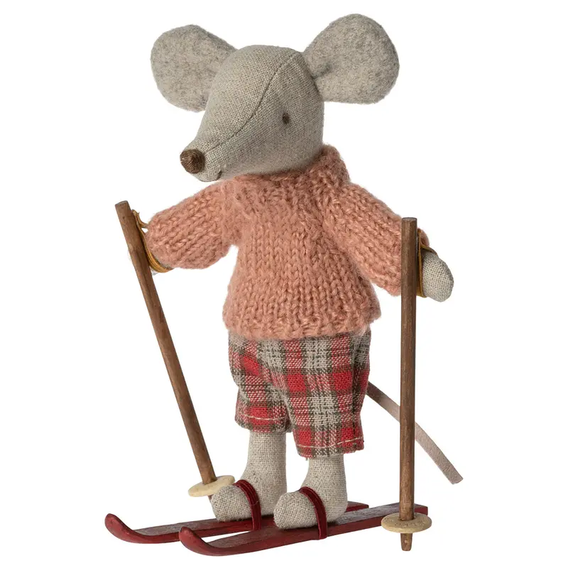 Big Sister Winter Mouse with Ski Set by Maileg
