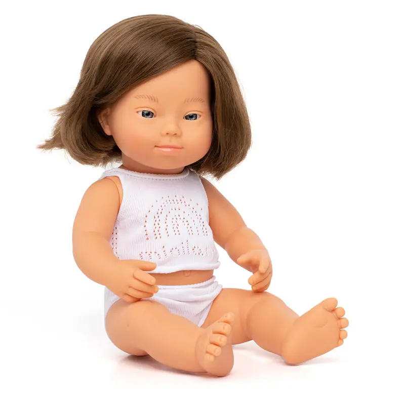 Brown Haired Girl With Down Syndrome Girl Doll (38cm Caucasian) by Miniland