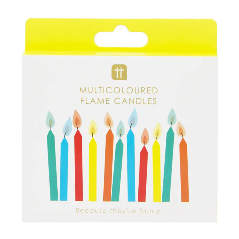 Candles with Coloured Flames in Rainbow by Talking Tables