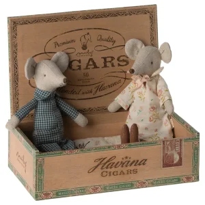 Grandma and Grandpa Mice in Cigarbox by Maileg