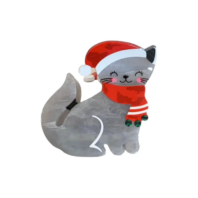 Grey Christmas Kitty Hair Claw by Hello Sakura