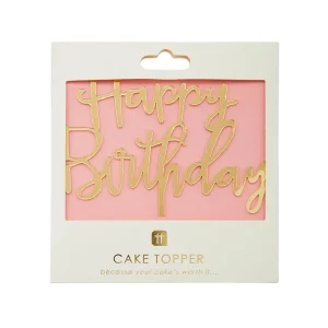 Happy Birthday Cake Topper in Rose by Talking Tables