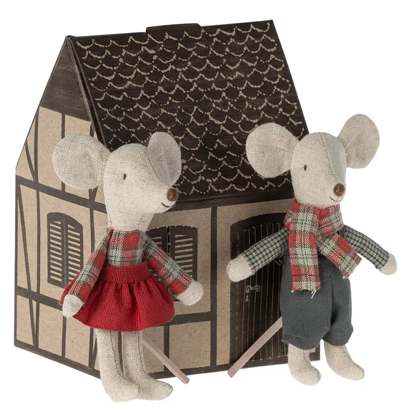 Little Brother and Sister Winter Mice Twins by Maileg