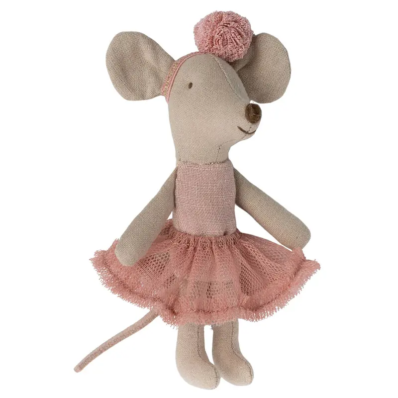 Little Sister Ballerina Mouse in Rose by Maileg