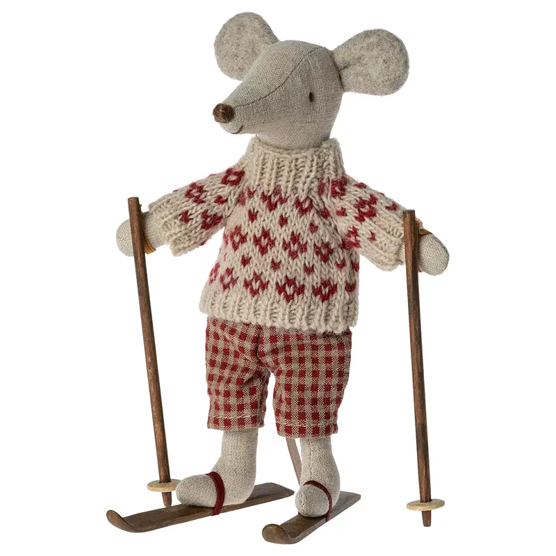 Mum Winter Mouse with Ski Set by Maileg