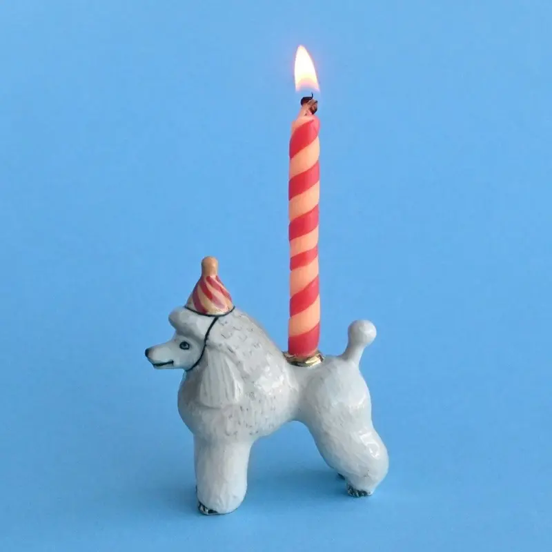 Poodle Ceramic Cake Topper by Camp Hollow