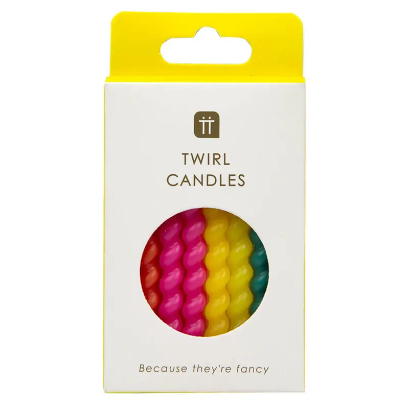 Twirl Birthday Candles in Rainbow by Talking Tables