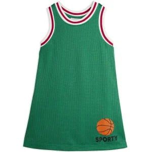 Basketball Mesh Jersey Dress in Green by Mini Rodini - Last One In Stock - 92/98 (2-3 Years)