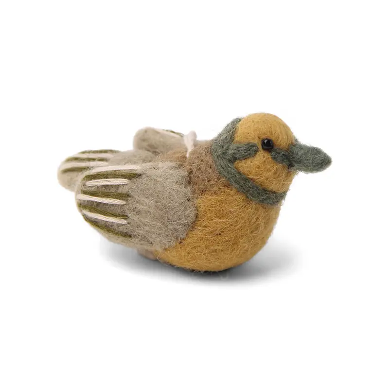 Bird Hanging Decoration in Ochre/Green by Gry & Sif