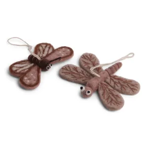 Butterfly & Dragonfly Hanging Decorations in Lavender by Gry & Sif