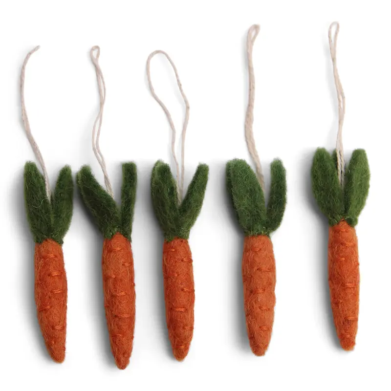 Carrots Hanging Decoration (Set Of 5) by Gry & Sif
