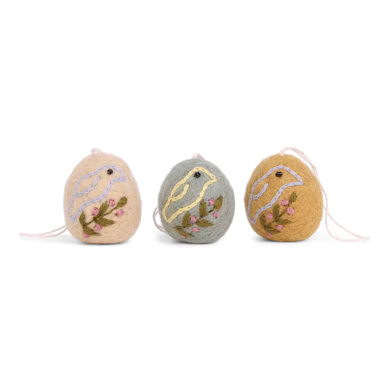 Eggs Bird Hanging Decorations (Set Of 3) by Gry & Sif